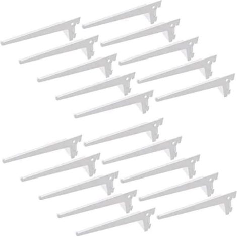 Supports de rail simples Lot de 20 Acier blanc Entraxe de 50 mm Cuisine, salon, garage Profondeur (1/3)