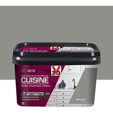 Peinture Multi-Matériaux Cuisine V33 Déco LAB Gris taupe Satin 2 L