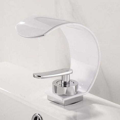 Luxuriöse Badezimmerarmatur aus Messing mit separater Warm- und Kaltwasserregelung, Wasserfall-Wasserfluss, einfacher Installation – komplettes Zubehör inklusive.