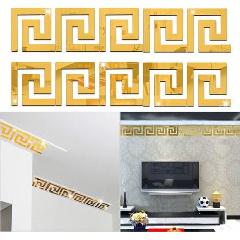 Stickers muraux miroir 3D, amovibles, auto-adhésifs, stickers pour carreaux acryliques
