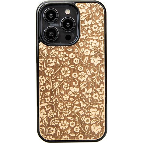 Funda de madera Bewood para iPhone 14 Pro FLORES SILVESTRES ANIEGRE (1/5)