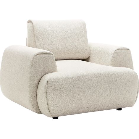 Fauteuil en tissu chiné beige MONELIA (1/5)