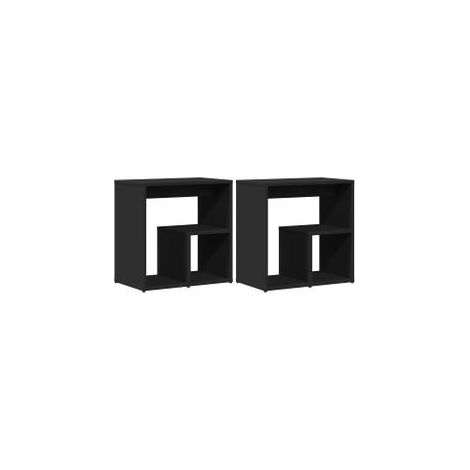 Tables d'appoint 2 pcs noir 50x30x50 bois d’ingénierie (1/5)