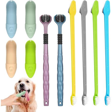 Brosse a Dent Chien, Kit de Nettoyage Dentaire pour Pet, 360° Brosse a Dent Chien, Rafraîchit l'Haleine (1/5)