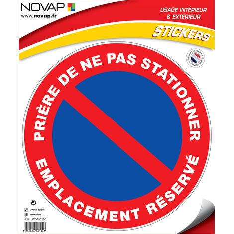 Panneau Prière de ne pas stationner emplacement réservé - Vinyle adhésif Ø300mm - 4031903 (1/2)