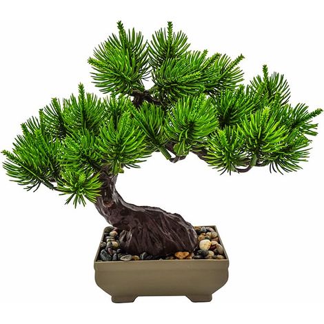 Bonsai artificiale di Pino giapponese da 23x23,5 cm - Per decorazione di casa o ufficio (1/5)