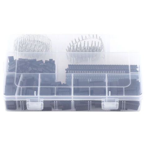 Kit de 1450 connecteurs mâles et femelles de 2,54 mm avec boîtier pour la réalisation de câbles de connexion. (1/5)