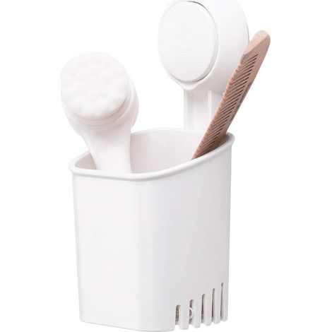 YMYNY Porte Brosse à Dents Ventouse sans Perçage & Réutilisable 1 Seconde d'Installation Porte Gobelet Rotation à 360° Impérable Support pour Carrelage Paroi de la Douche Salle de Bain (1/5)