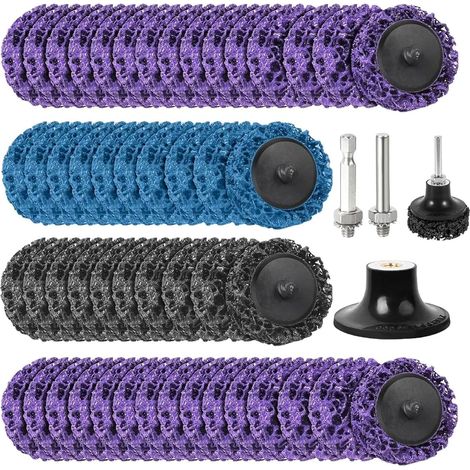 50 Pièces Disque Abrasif 50mm,Disques Abrasifs Violet/Bleu/Noir  Disque Decapage Peinture Petit Disque Poncage per Pour l'élimination des couches de peinture, de la rouille et de l'oxydation (1/5)