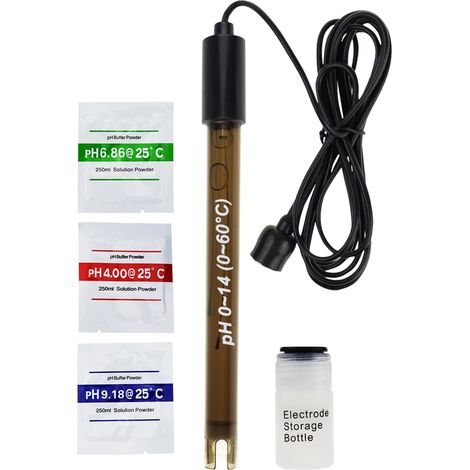 0-14 pH Électrode 200 cm de long pH sonde avec câble connecteur BNC pour surveillance continue (1/5)