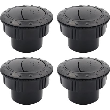 Lot de 4 boutons ronds galvanises de 60 mm pour grilles d'aeration de climatisation du tableau de bord, pieces de rechange pour camping-car, bus, bateau et caravane (1/5)