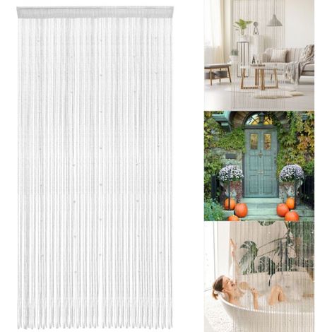 Ineasicer Beaded Door Curtain Room Divider Beaded Door Curtain 1x2m Home Decoration (1/5)