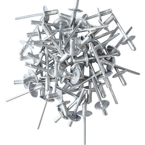 Lot de 250 rivets pop multigrip 4.8x11 mm – Tête extra large 16 mm – Aluminium et acier galvanisé – Épaisseur de serrage 1 à 6 mm
