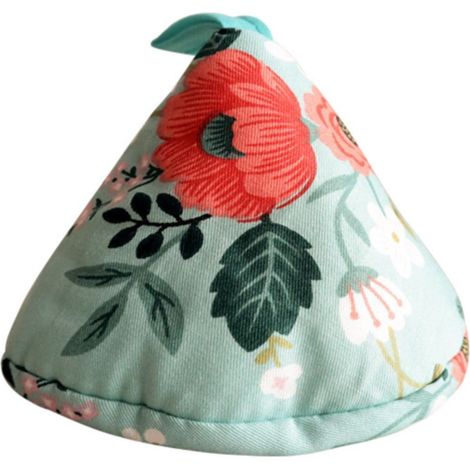 Gant De Protection Pour Four Et Casserole - Tissu Isolant Thermique - Motif Fleur Vert - Forme Triangulaire - Lot De 4 (1/5)
