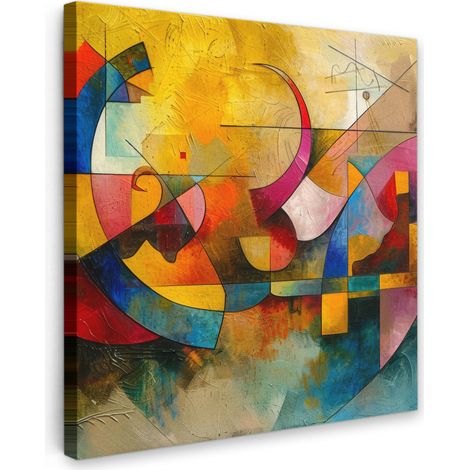 CUADRO EN LIENZO Arte - Abstracto - Moderno Pared Decoracion Grande 90x90 cm