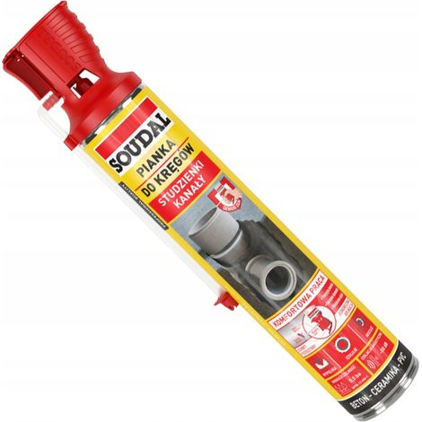 Mousse Soudal Pour Regards Et Canalisations, 750 ml, Etanche A L'Eau, Avec Tuyau