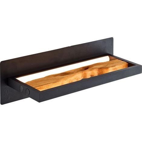 Wandleuchte Chaumont Alu/Metall/Holz, schwarz/holz (1/5)
