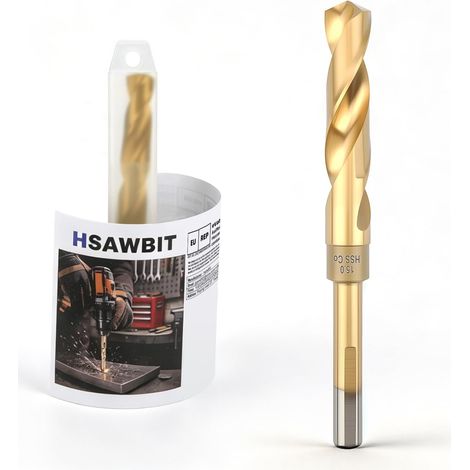 Foret à métaux 15 mm HSS-Co Foret hélicoïdal 135° pour acier inoxydable (1/5)