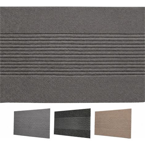 Paillasson Circa antisaleté, style Boho rayé, Gris, 40 x 60 cm