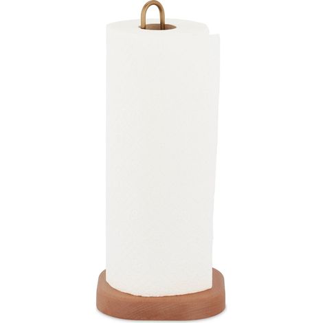 Portarrollos de cocina de madera con base ancha