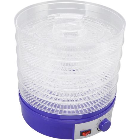 Lebensmitteltrockner, blau, ABS, 5-lagig, Touch-Bedienung, transparentes Gehäuse, Obsttrockner für Zuhause, Fleisch, Litschi, EU 250V (1/5)