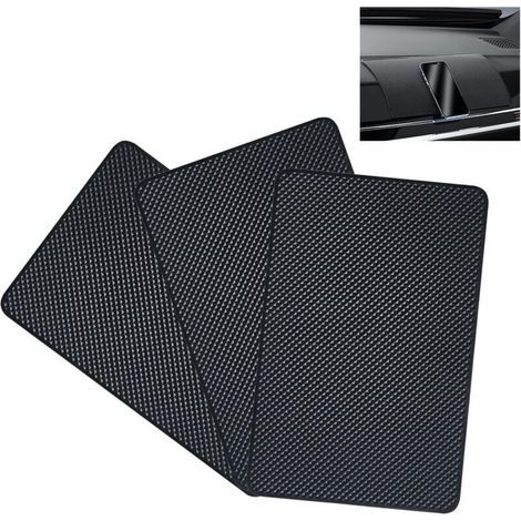 Lot de 3 tapis antidérapants pour tableau de bord de voiture, 27 x 15 mm, en gel, adhésifs et réutilisables, pour téléphones, accessoires de voiture, lunettes et autres objets de décoration. (1/4)