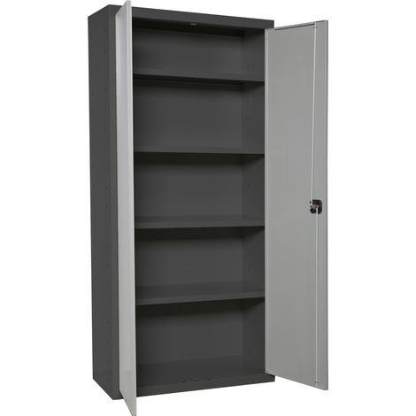 SimonRack Armadio Metallico Scope 1800x600x400 mm, 2 Ante, 4 Ripiani, Antracite/Grigio - Simonlocker