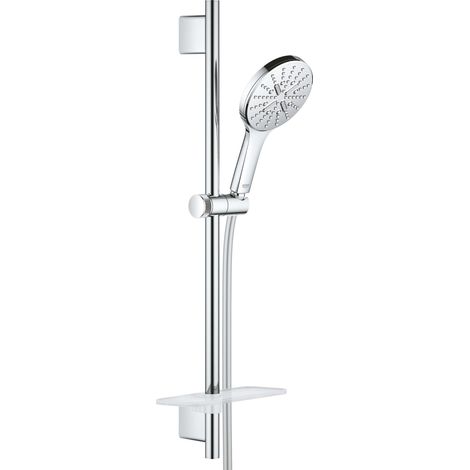 Grohe Rainshower SmartActive - Brausestangenset 130, 3 Strahlarten, 60 cm Stange und Schlauch, Chrom 26546000 (1/5)