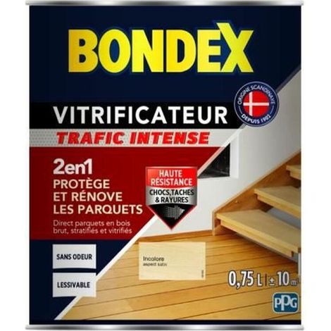BONDEX Vitrificateur Satin pour Proteger et Rénover les Parquets et Escaliers - Incolore