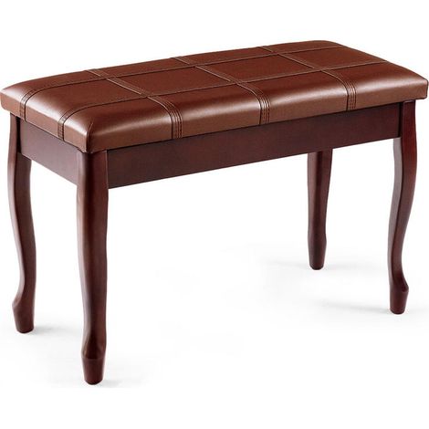 Assise Confortable Banquette de Piano avec Coffre de Rangement en Bois Massif et Simili Cuir pour Duo 2 Personnes (1/5)