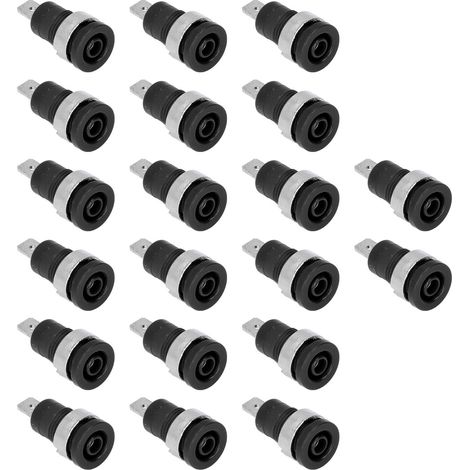 Lot de 20 prises banane, connexion haute résistance de 4 mm, excellente résistance à la corrosion, accessoires de test électrique, noir. (1/5)