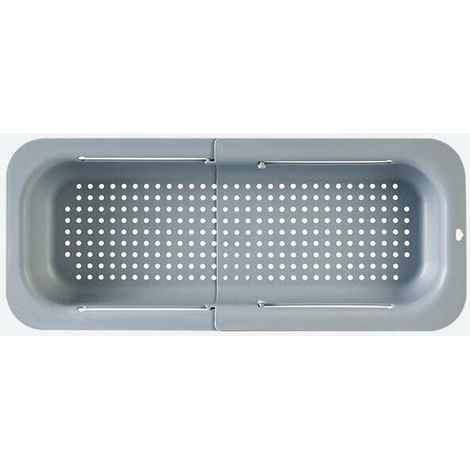 Cesta extensible para fregadero, colador sobre el fregadero para lavar verduras y frutas, platos secos, artículos de cocina y hogar, gris claro (1/5)