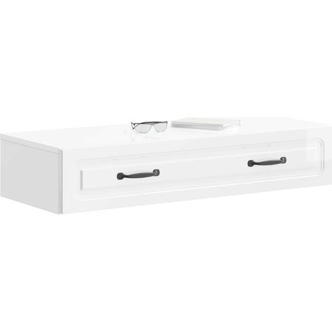 Maison Exclusive - Tavolino da Parete Laterale Bianco Lucido 87,5 x 34,5 x 17 cm
