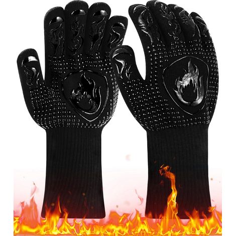 Gants de barbecue résistants à la chaleur jusqu'à 800 °C Gants de four résistants à la chaleur Gants de cuisine ignifuges Gants de cuisson Gants de barbecue Gants pour l'intérieur et l'extérieur, la (1/5)