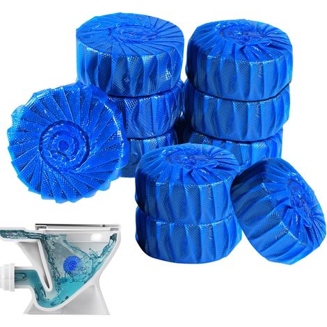Blocs De Réservoir De Toilettes, 10 Blocs Nettoyants Pour Cuvette De Toilette, Tablettes Nettoyage Des WC, Comprimés Nettoyage Toilettes, Nettoyages En Profondeur Et Frais De La Saleté Pour La Famille (1/5)