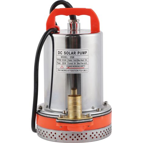 Pompe Immergée Petite Batterie Solaire Nettoyage Piscine 8m Levée Câble 2,5m DC24V (1/5)