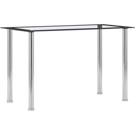 Table à dîner Noir et transparent 120x60x75 cm Verre trempé (1/5)
