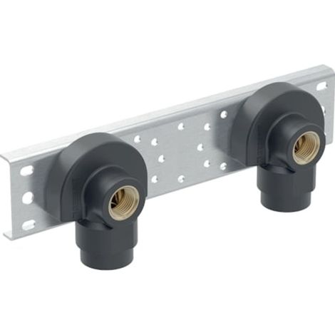 Geberit Mapress Raccordo a squadra 90° con filetto maschio MF 1/2", preassemblato, doppio, DN 15, 632.865.00.2