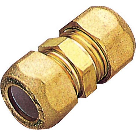 raccordo diritto doppio bicono in ottone per gas attacco M maschio 10 mm (1/2)