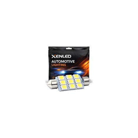 1 x AMPOULE 9 LED Navette C10W 42mm - Lampe de plafonnier 12V - Blanc (1/5)
