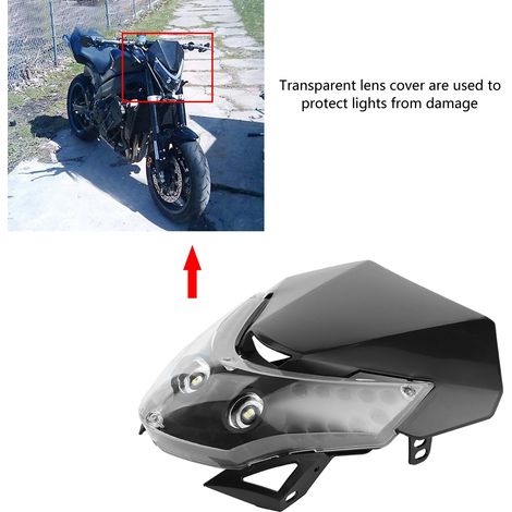 Phare LED Universel pour Moto Dirtbike 12V - Éclairage Sport et Custom avec Cache (1/5)
