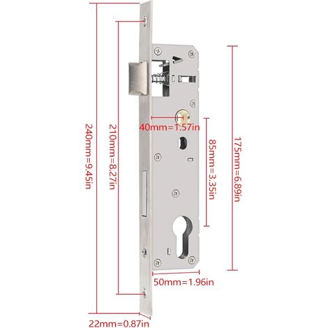 85x40mm Stainless Steel Recessed Garden Gate Lock - 85mm Centre Spacing, 40mm Axle, Reversible Left/Right - Heavy Duty for Metal Door (1/4)