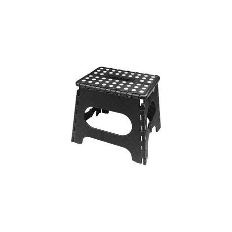 Tabouret pliant 27cm, marchepied plastique noir antidérapant, idéal cuisine, salle de bain, jardin, chambre (1/5)