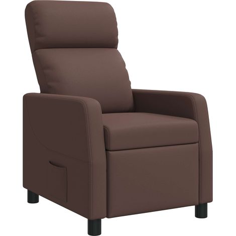Recliner Brown Faux Leather vidaXL (1/5)