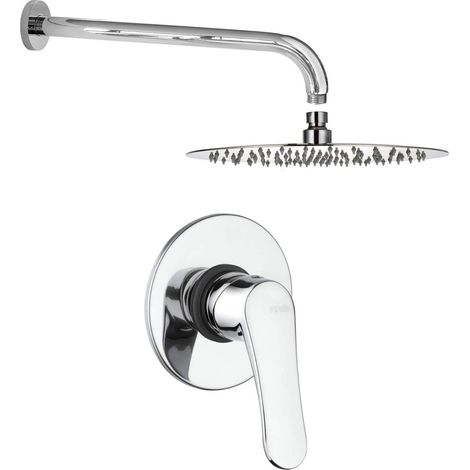 Kit de douche avec mitigeur interne, pomme de douche et bras rond Piralla Attila KITATTILA1CR (1/4)