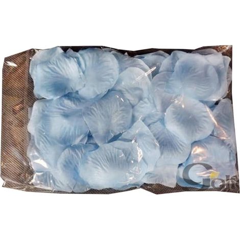 Stoffrosenblätter, verpackt in einem blauen Beutel (1/2)