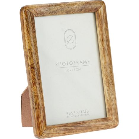 Fotorahmen, stehend, aus Mangoholz, 12,5 x 2 x 17,5 cm
