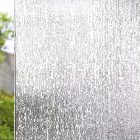 Film décoratif opaque pour fenêtre, effet givré, sans adhésif, amovible, idéal pour porte de douche ou de salle de bain - 90 x 200 cm - Vert (1/5)
