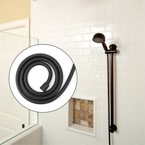 Tuyau de douche flexible haute pression en acier inoxydable noir mat de 1,5 m - Accessoire de salle de bain (1/5)
