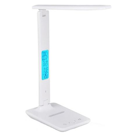 LED-Schreibtischlampe, kabelloses Laden, ABS, 5 Helligkeitsstufen, verstellbar, faltbar, 33 x 10 x 17 cm, weiß (1/5)